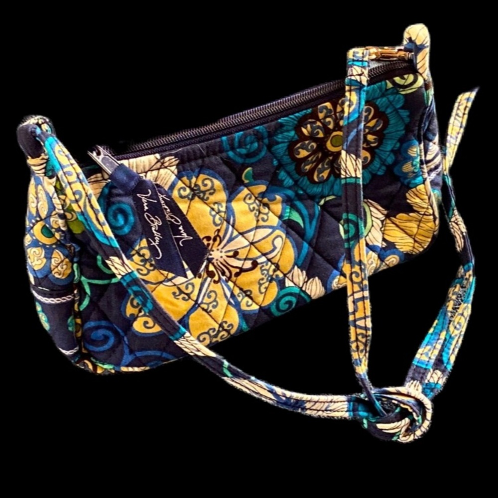 VERA BRADLEY Cross Body Bag ~ Blue. Floral Purse - EUC!